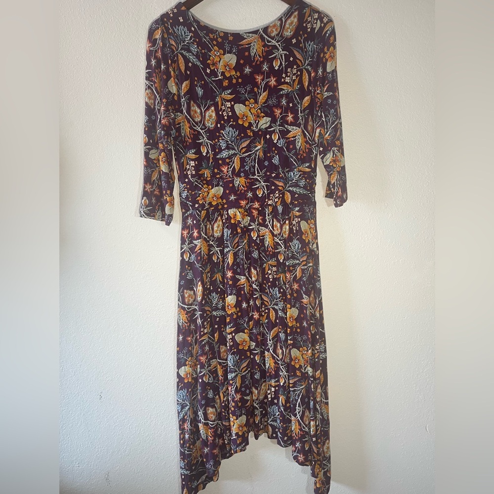 NWT! Anthropologie Maeve Beloved Purple Floral Midi Dress - Picture 9 of 12